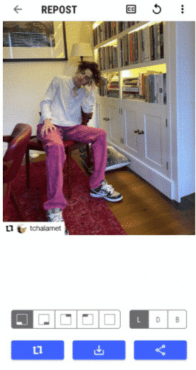 Repost for Instagram app showing a regrammed photo