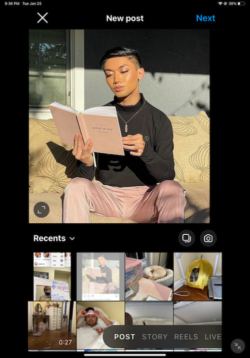 how to repost on instagram - camera roll