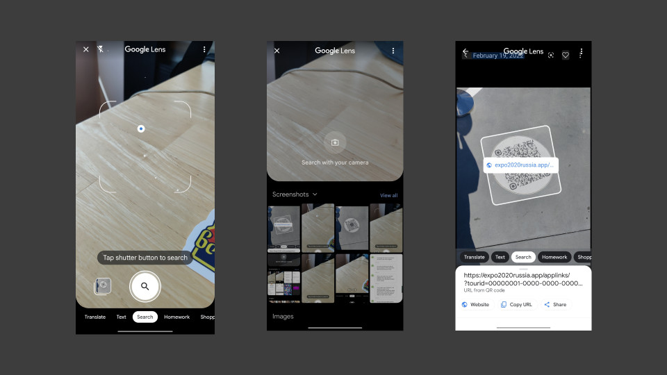 Steps to scan a QR code from a photo on Android using Google Lens