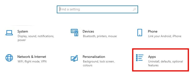 Open Settings on Windows
