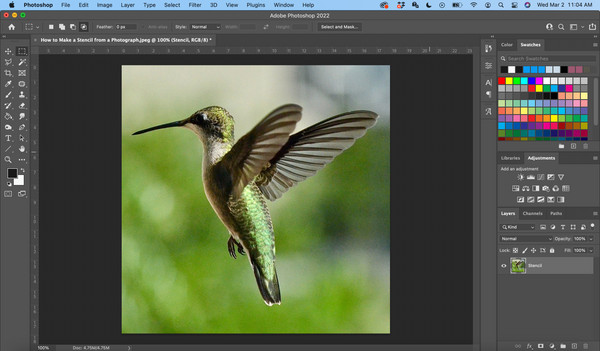 Open image in photoshop