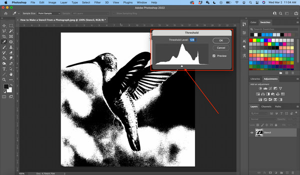 Photoshop threshold slider