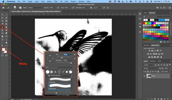 White paint brush to clean up background