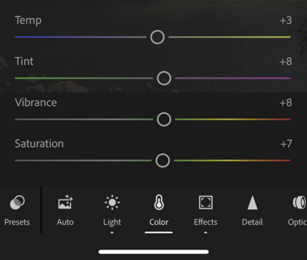 Adjusting colors