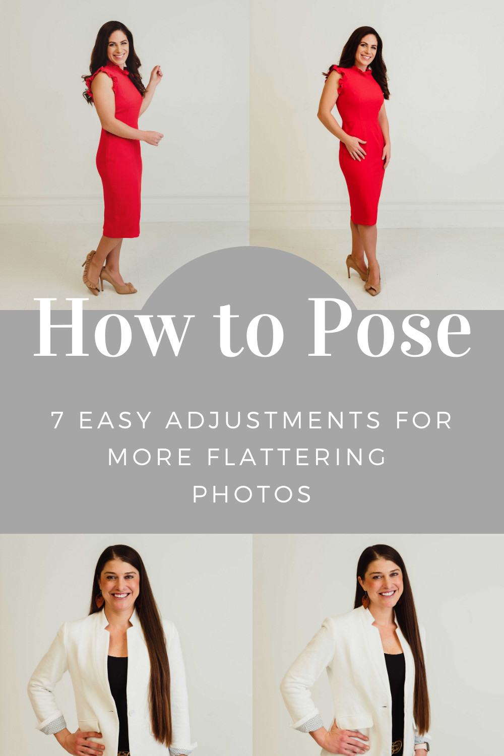 Group of people in photo session where the photographer makes adjustments on the poses for the group