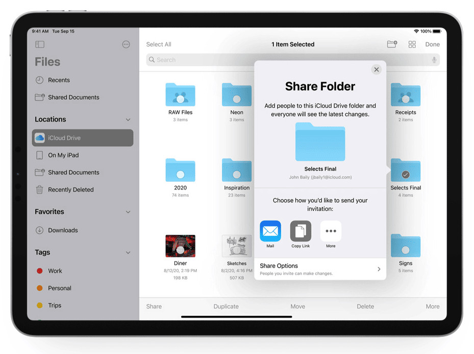 iCloud and Mail Drop showing how large attachments trigger the Mail Drop feature for temporary file sharing