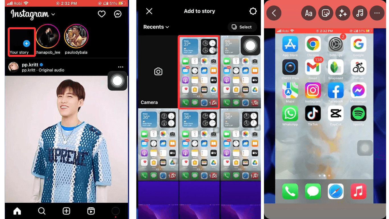 Zooming out on a photo within Instagram using the pinch gesture