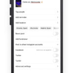 Adding photos to Instagram with the plus button