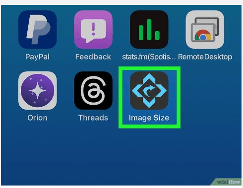 Image Size app on iPhone, displaying the app icon on the home screen