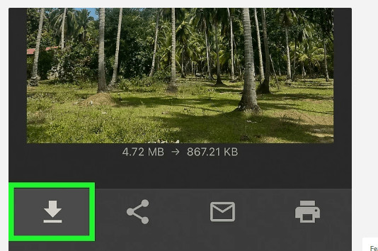 Saving the resized photo to the camera roll using the Image Size app