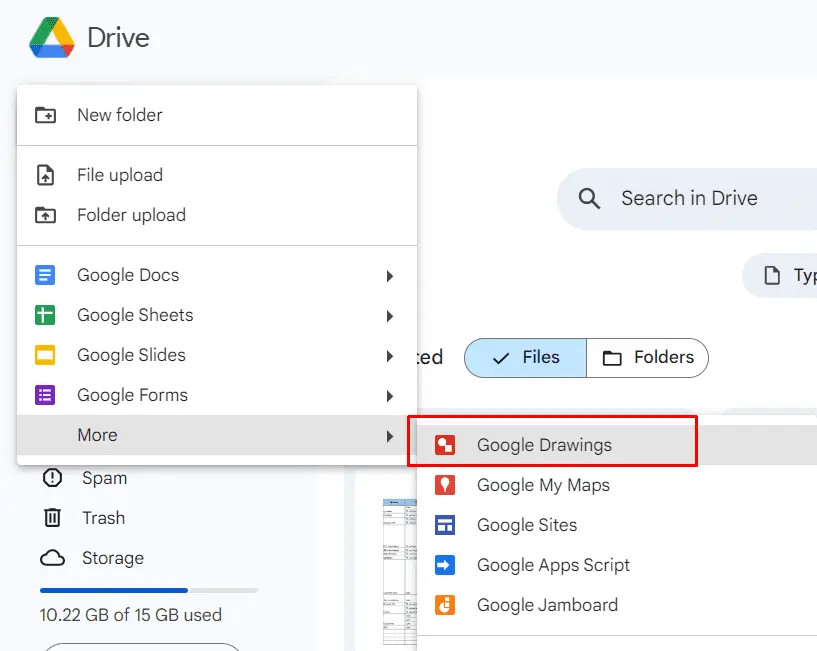 Inserting image into Google Drawings from Google Drive for editing