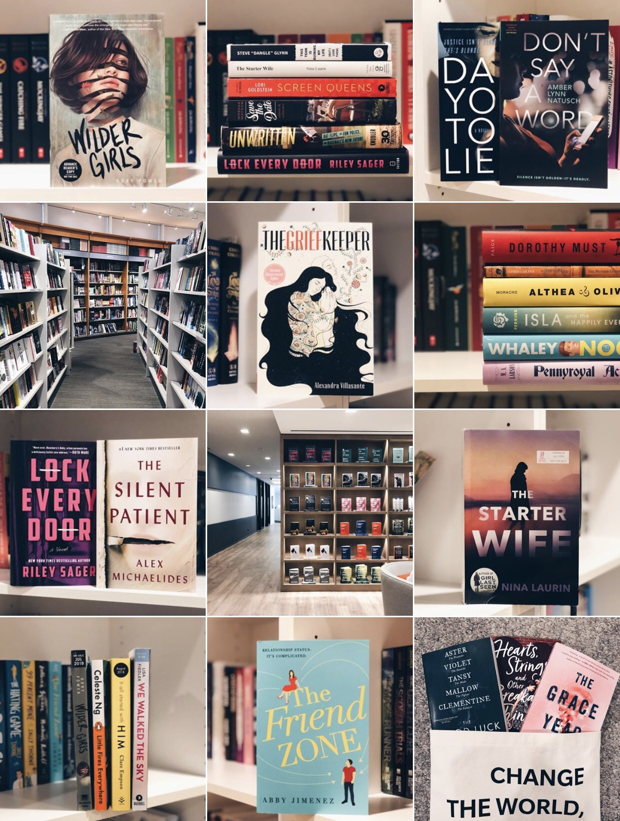 Bookshelf with books arranged by color