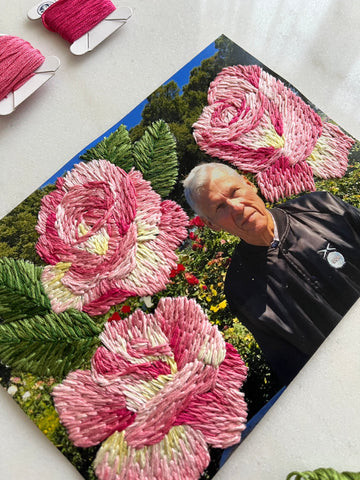 Community of embroiderers working together