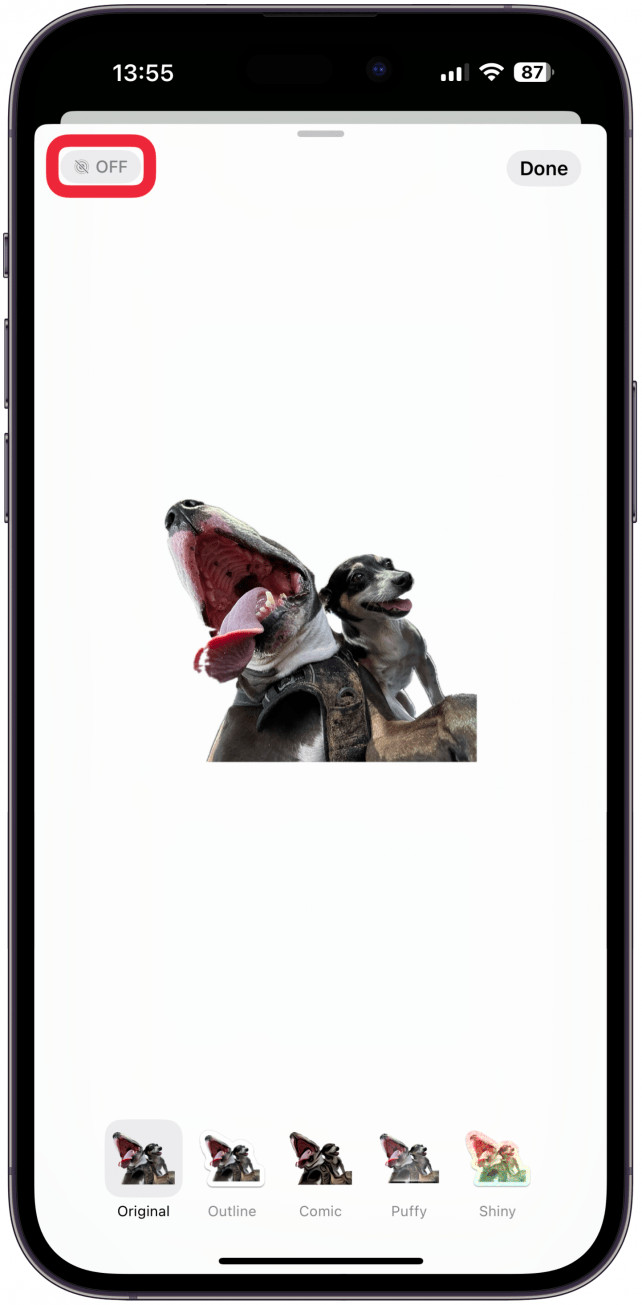If the photo you turned into a sticker was Live, you