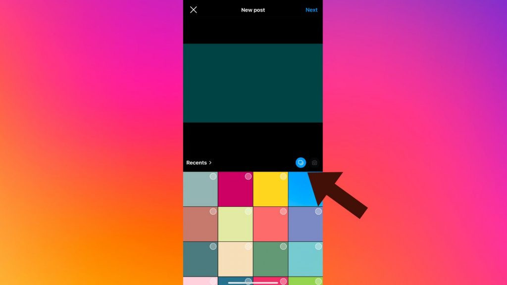 Select the multiple images icon