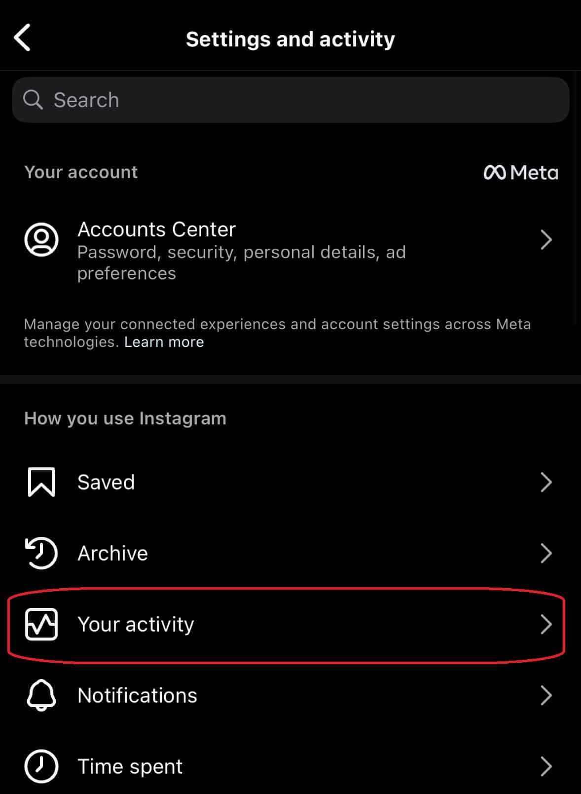 Instagram tag activities showing options for managing tags and mentions
