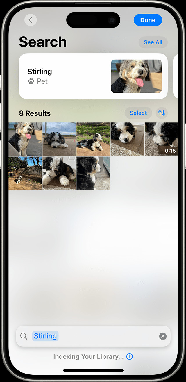 Searching for Pets in iOS Photos