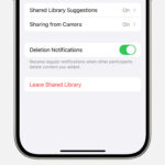 Accessing Shared Library settings on iPhone to leave the library