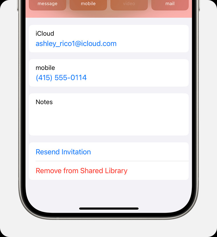 Remove from Shared Library is located below Resend Invitation.