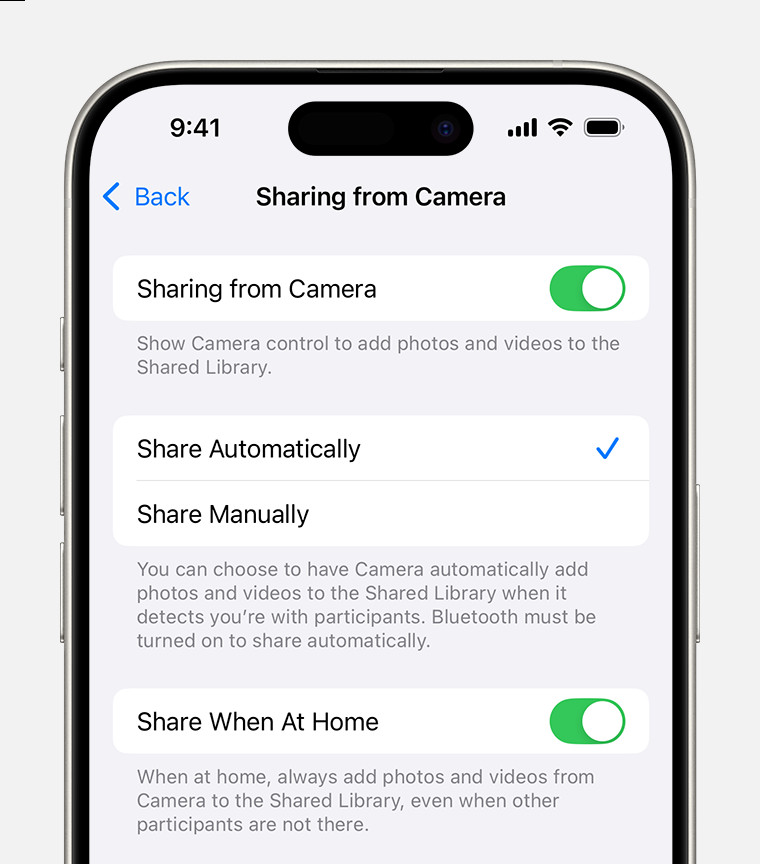 Enable Sharing from Camera to add a button in the Camera app for easy sharing