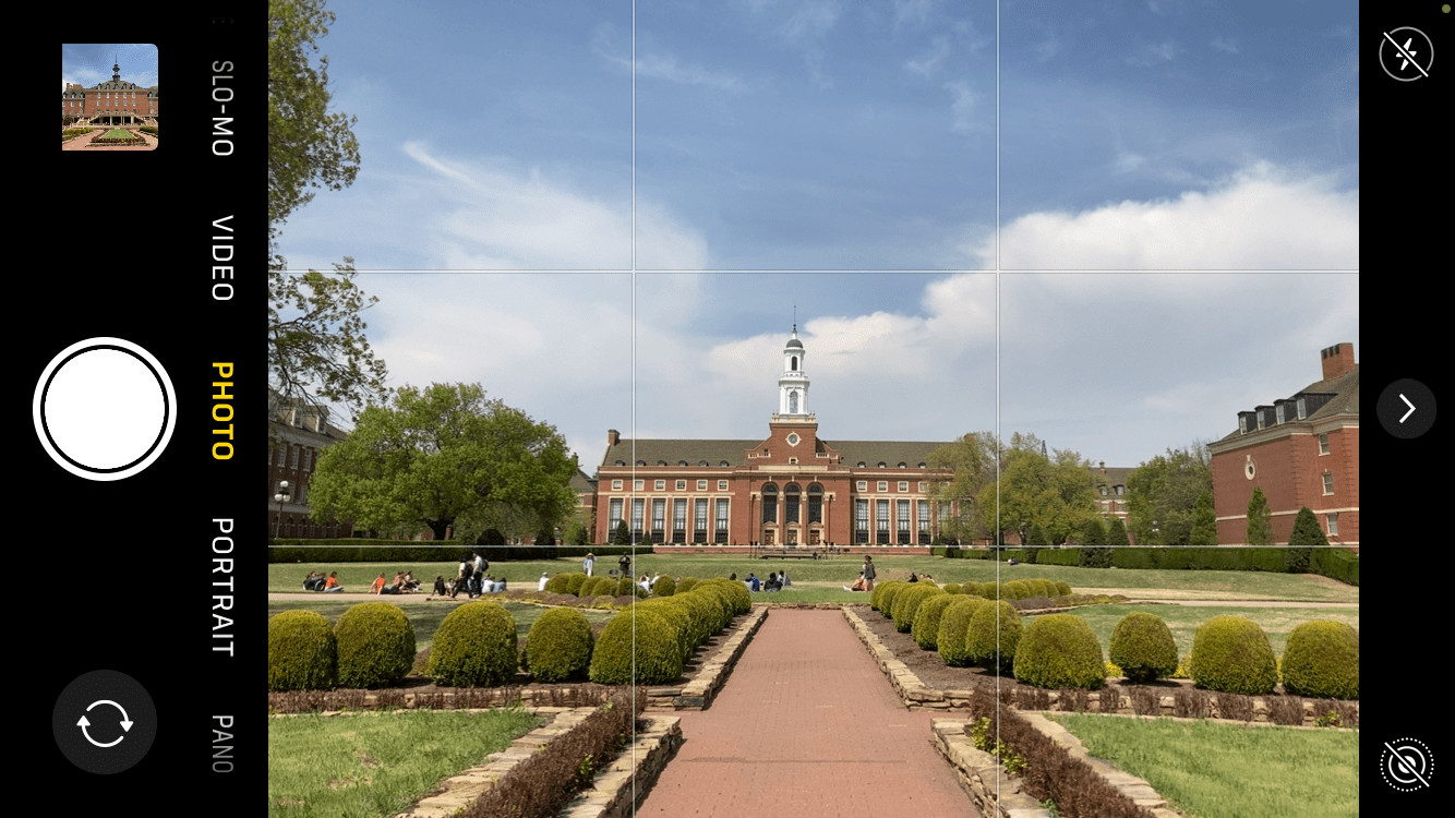 Using the grid for photo composition