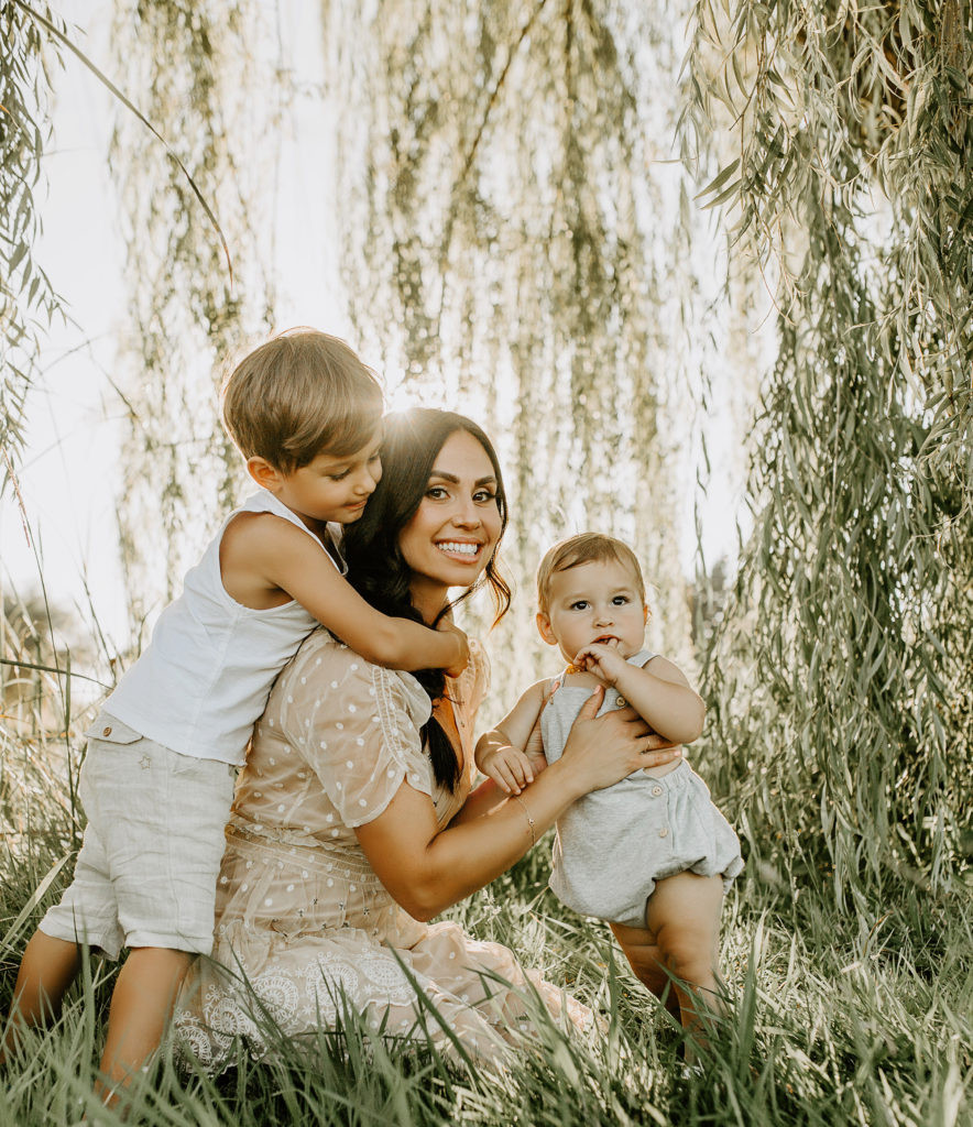 Golden hour lighting creates a warm and inviting atmosphere, perfect for outdoor portraits.