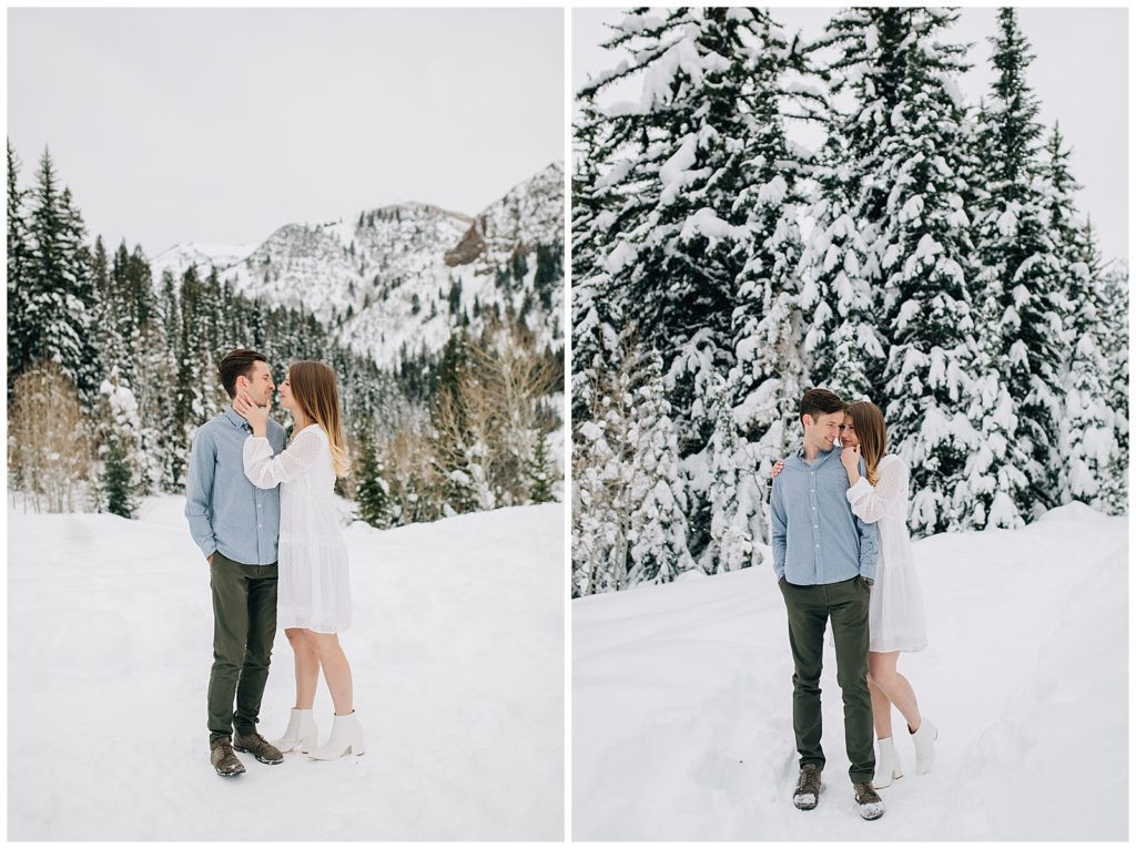Winter Engagement: Jordan Pines, snowy mountain