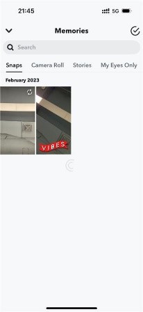 Snapchat interface on a smartphone