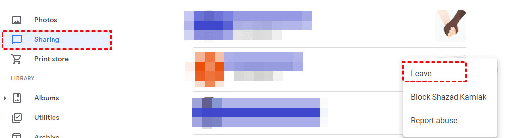 Leave The Google Photos Album
