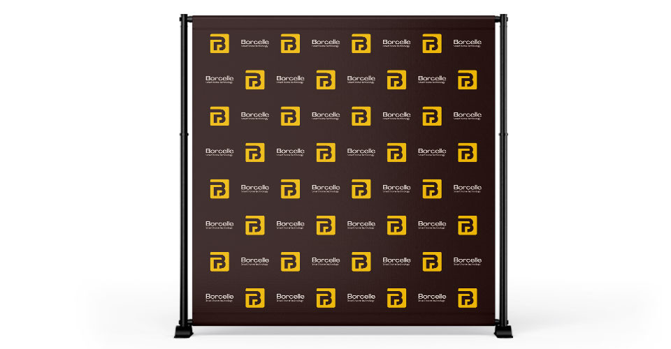 Logo step and repeat banner brown