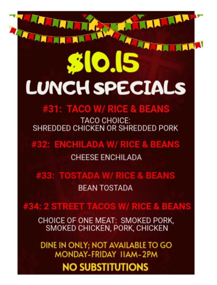 Don Jose Lunch Specials February 2025