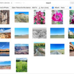 iPhone connected to MacBook showing photos available for import in the Photos app, enabling direct transfer via USB cable