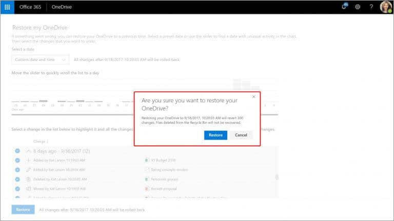 restore from Dropbox