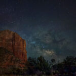 Milky Way Galactic Center rising near Courthouse Butte in Sedona, AZ captured with iPhone 15 Pro