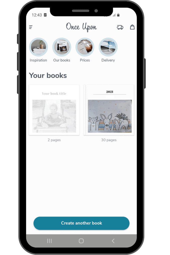 Once Upon App Image of Homescreen