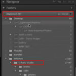 Lightroom folders panel displaying a date-based organizational structure, showcasing different years and months.