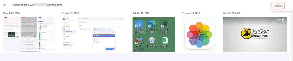 Partner Sharing Settings