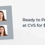 Passport photo template including four 2x2-inch pictures, optimized for printing at CVS with precise dimensions and AI assistance