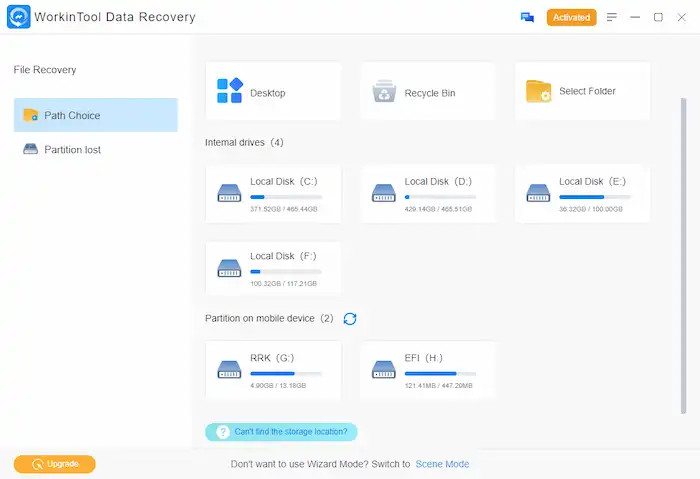 path choice workintool data recovery