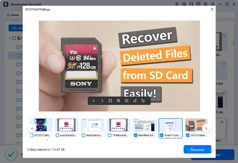 Preview and recover