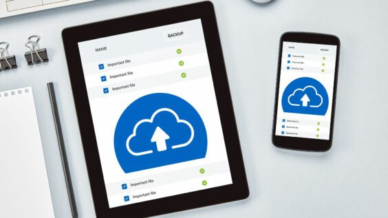 Phone displaying how to use cloud storage for photos