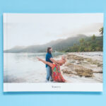 Mixbook photobook featuring a couple on the cover, renowned for its user-friendly design and vibrant colors