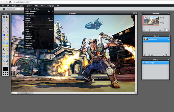 Pixlr Editor interface on a Chromebook