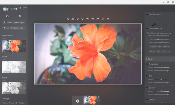 Polarr Interface