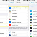 iPhone Location Services Settings