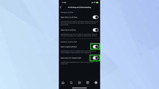 Enabling Save Photo Options on Instagram