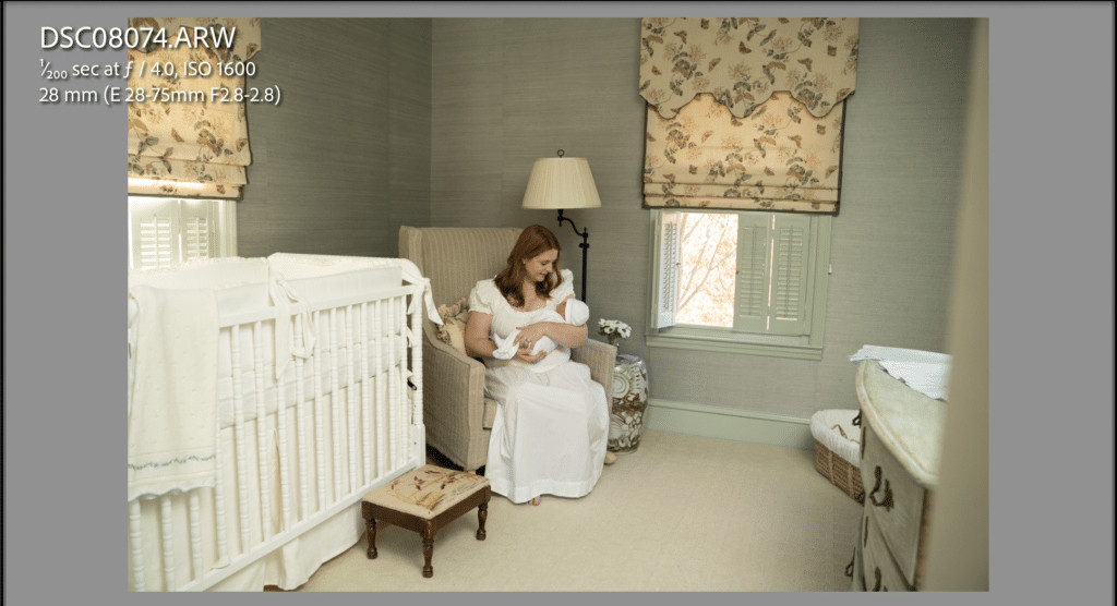 Screenshot of raw photo with low light and increased grain