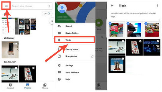 How to delete pictures on Samsung phone via Google Photos