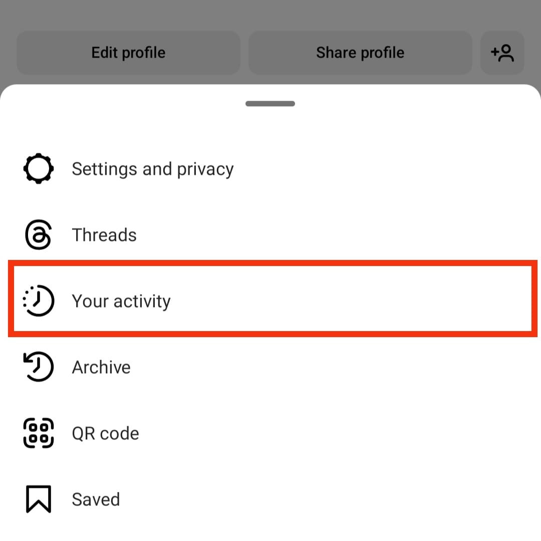 Click &quot;Your Activity&quot;
