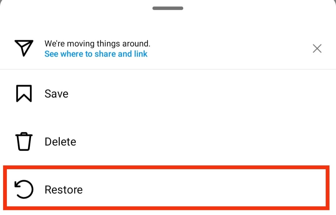 Restore Option